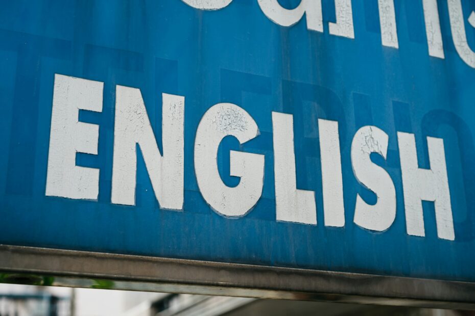 english-blue-sign